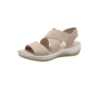 Jana Sandalia plana elástica vegana para mujer, beige dorado., 38 EU