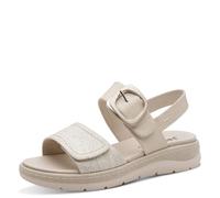 Jana Sandalia plana para mujer Softline Leather Wedge/Plat Sand 8-28701-46, Ivory Comb, 42 EU
