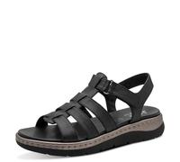 Jana Sandalia plana para mujer Softline Leather Wedge/Plat Sand 8-28710-46, color negro, talla 42 EU