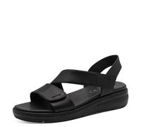 Jana Sandalia plana para mujer Softline Leather Wedge/Plat Sand 8-28711-46, color negro, talla 39 EU