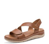 Jana Sandalia plana para mujer Softline Leather Wedge/Plat Sand 8-28711-46, coñac, talla 39 EU