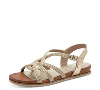 Jana Sandalia plana plana vegana para mujer, color dorado, 39 EU