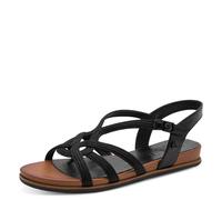 Jana Sandalia plana plana vegana para mujer, color negro, talla 38 EU