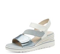 Jana Sandalias de cuña Veganas con Velcro para Mujer, Denim Comb, 39 EU
