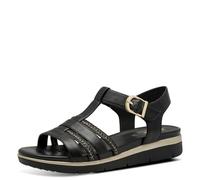 Jana Sandalias Planas con Cierre de Velcro Vegano para Mujer, Negro, 36 EU