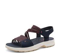 Jana Sandalias planas para mujer COSHY 8-28661-46, azul marino/naranja, talla 39 EU