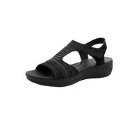 Jana Sandalias veganas de cuña para mujer, color negro, talla 39 EU, Negro, 39 EU