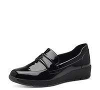 Jana Slipper 8-24666-43 H-Wide, Negro Satinado, 37 EU