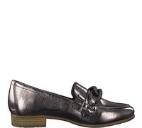 Jana Softline 8-24260-41 Komfortable Mehrweite Bequemschuh Damenschuh mit Kette Flach Modisch Alltagsschuhe Business, Mocasín Mujer, Gris Peltre, 40 EU Ancho