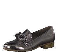 Jana Softline 8-24260-41 Komfortable Mehrweite Bequemschuh Damenschuh mit Kette Flach Modisch Alltagsschuhe Business, Mocasín Mujer, Plata, 39 EU Ancho