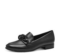 Jana Softline 8-24260-41 Komfortable Mehrweite Bequemschuh Damenschuh mit Kette Flach Modisch Alltagsschuhe Business, Mocasín Mujer, Nappa Negro, 37 EU