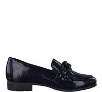 Jana Softline 8-24260-41 Komfortable Mehrweite Bequemschuh Damenschuh mit Kette Flach Modisch Alltagsschuhe Business, Mocasín Mujer, Negro Satinado, 39 EU