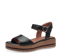 Jana Softline 8-28268-42 001 BLACK flache Sandale Komfortable Mehrweite Alltagsschuh Festlich Elegant, Sandalias planas,