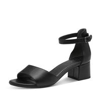 Jana Softline 8-28361-42 001 Black Sandalia Plana Cómodo Calzado Multiuso Diario Festivo Elegante, talón Mujer, Negro, 38 EU Ancho