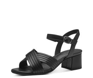 Jana Softline 8-28366-42 007 Black Sandalia de tacón Cómodo Multiancho Zapato Diario Festivo Elegante, talón Mujer, Negro Uni, 39 EU Ancho