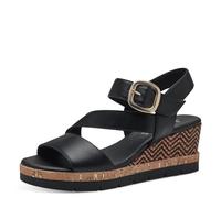 Jana Softline 8-28370-42 001 Black Wedge Plateau Sandale Komfortable Mehrweite Alltagsschuh Festlich Elegant, Sandalias con cuña Mujer, Negro, 36 EU Ancho