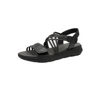 Jana Softline 8-28766-42 001 Black Sandalia Plana Cómodo Calzado Diario múltiple Festivo Elegante, Mujer, Negro, 38 EU Ancho