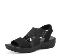Jana Softline 8-28768-42 001 Black Sandalia Plana Cómodo Calzado Diario múltiple Festivo Elegante, Mujer, Negro, 37 EU Ancho