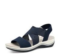 Jana Softline 8-28768-42 805 Navy Flache Sandale Komfortable Mehrweite Alltagsschuh Festlich Elegant, Sandalias Planas Mujer, 40 EU Ancho