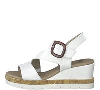 Jana Softline 8-8-28370-20, Sandalia con talón Mujer, Blanco, 39 EU Ancho