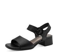 Jana Softline Leather Sandal Heel 8-28705-46, Sandalia con talón Mujer, Negro, 37 EU
