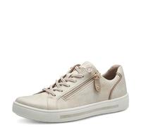 Jana Tenis Planos para Mujer con Cremallera Veganos, Dorado Cloudy, 4 UK Wide