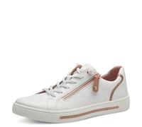 Jana Tenis Planos para Mujer con Cremallera Veganos, Oro Rosa Blanco, 5 UK Wide