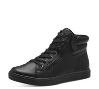 Jana Zapatillas altas con cremallera veganas para mujer, Negro, 38 EU