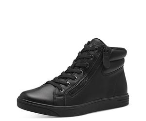 Jana Zapatillas altas con cremallera veganas para mujer, Negro, 38 EU