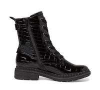 Jana Zapatillas altas para mujer con cordones y cremallera ancho H, Black Blk Met, 38 EU