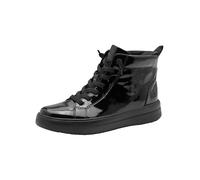 Jana Zapatillas altas veganas de media longitud para mujer, color negro, patente, talla 42 EU, Patente negra., 42 EU