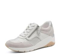 Jana Zapatillas Bajas Veganas 8-23768-46 para Mujer, Color Blanco/Plateado, Talla 38 EU