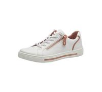 Jana Zapatillas Planas con Cremallera Veganas para Mujer, Blanco, Oro Rosa, 37 EU Ancho
