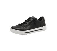 Jana Damen Sneaker Flach mit Reißverschluss Vegan, Zapatillas Mujer, Negro, 36 EU