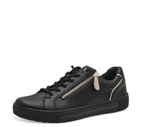 Jana Zapatillas Deportivas para Mujer, cómodas, multianchas, Veganas, Negro y Dorado, 42 EU