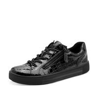 Jana Zapatillas Planas con Cremallera Vegan Black Croco 40 para Mujer