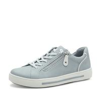 Jana Zapatillas Planas con Cremallera Veganas para Mujer, Azul Claro, 42 EU Ancho