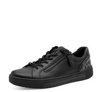 Jana Zapatillas Planas con Cremallera Veganas para Mujer, Black Leo, 39 EU