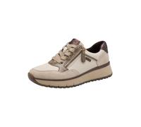 Jana Zapatillas Planas para Mujer con Cordones, Color Beige Vegano Comb 39