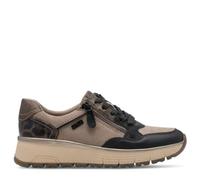 Jana Zapatillas Planas para Mujer con Cordones, Color Negro Vegano/Gris Topo, 39