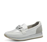 Jana Zapatillas veganas para mujer con suela gruesa, color blanco/plateado, talla 41 EU, blanco y plateado, 41 EU