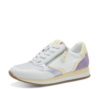 Jana Zapatillas Veganas Planas con Cremallera para Mujer, Color Blanco/Morado, Talla 40 EU, Blanco/Morado, 40 EU