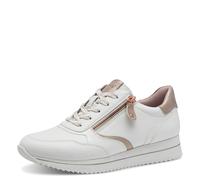 Jana Zapatillas Veganas Planas con Cremallera para Mujer, Color Blanco/Oro Rosa, Talla 37 EU, Blanco, Oro Rosa, 37 EU