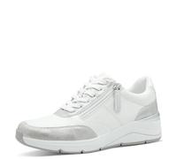 Jana Zapatillas Veganas Planas con Cremallera para Mujer, Color Blanco/Plateado, Talla 40 EU, Blanco y Plateado, 40 EU