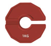 Janasiba 1 unidad de pesas para gimnasio, placa de peso rotura, de goma, color rojo, 1 kg