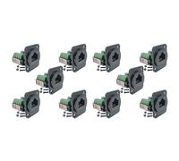 Janasiba 10 adaptadores RJ45 hembra de tornillo para montaje en panel de interruptores tipo D RJ45 8P8C hembra a abrazadera de 8 pines