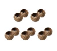 Janasiba 10 cuencos de coco para velas, soporte para velas, cuencos de coco hechos a mano, soporte para velas de té pequeñas columnas, cuenco de almacenamiento