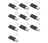 Janasiba 10 unidades USB Flash Pen Drive U para PC TV Color: Negro Capacidad: 1 GB