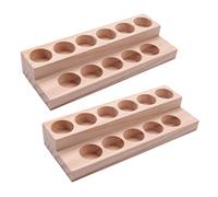 Janasiba 2 bandejas de aceite de 11 agujeros, soporte de presentación natural, estación de demostración para de 5-15 ml