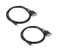 Janasiba 2 cables hembra VGA DB9 de 9 pines, DB 9 hembra a TRS macho de 3,5 mm (1/8) TRS estéreo